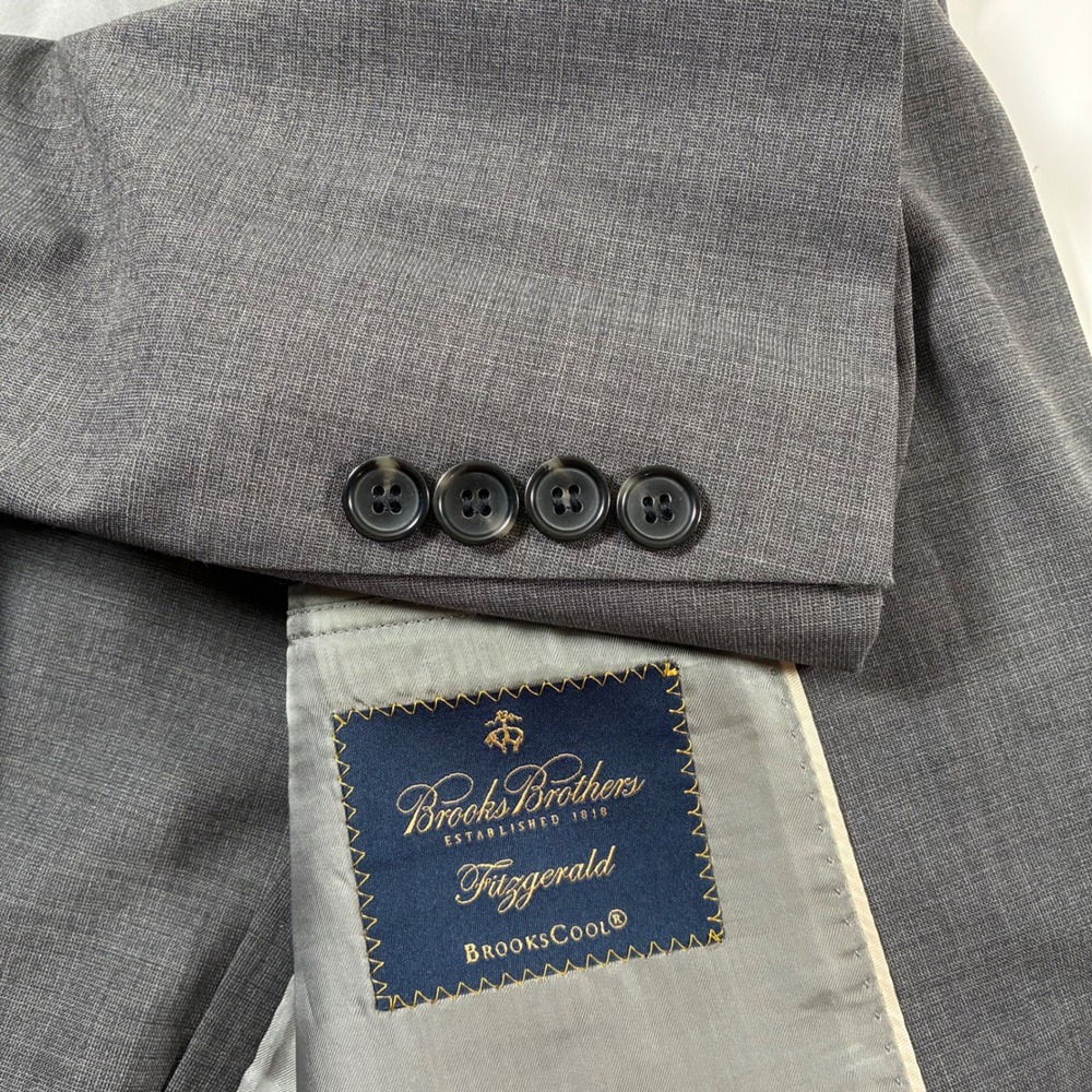 Brooks Brothers Fitzgerald BrooksCool Blazer 40R Grey Wool Full Canvas Modern